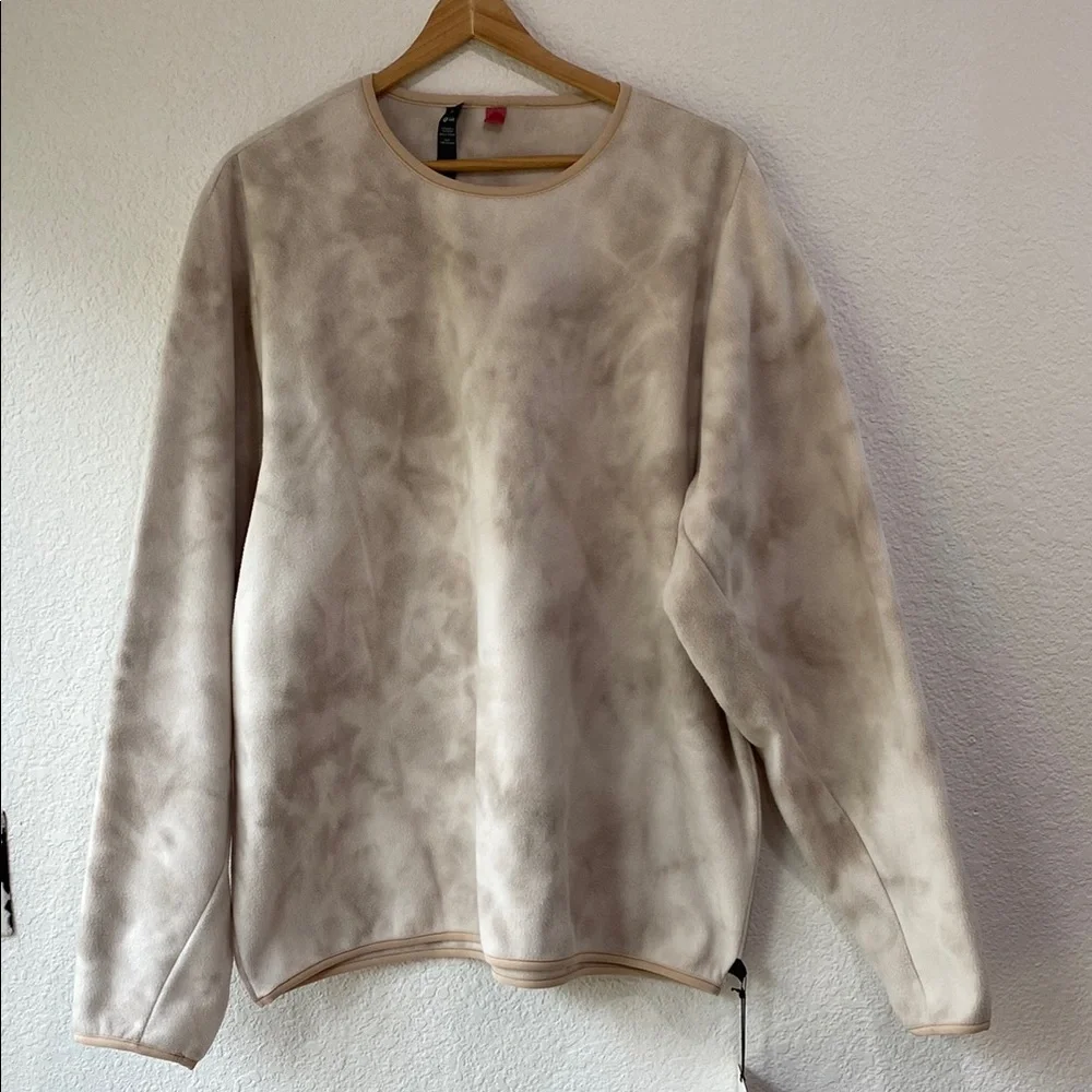 NWT Lululemon Lab Fleece Long Sleeve Relaxed Fit Cream Dye Crew Pullover Sz XL